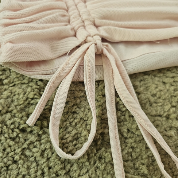 O. VIANCA Pastel Pink Ruched Whimsical Fairycore Crop Top - Picture 8 of 11